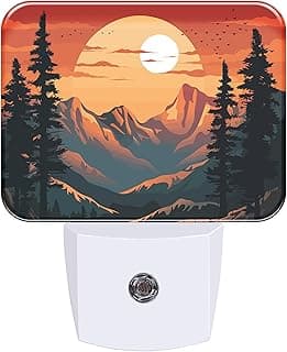 AKKAVNIA Luminária De Parede Led Com Sensor Inteligente Anoitecer E Amanhecer, Luz Noturna Para Pôr Do Sol Nas Montanhas, Quarto Adulto, Sala Estar, Corredor, Cozinha