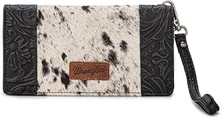Wrangler Carteiras de pulso ocidentais para mulheres floral trabalhadas carteira feminina bolsa de ponto de bota, C - crina de cavalo - preta