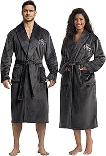 2 peças de roupões quimono de pelúcia Mr and Mrs Robes para mulheres/homens, presentes de casamento de Natal, presentes de noivado para casais