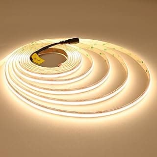 JOYLIT Tira LED COB 24 V 5 M 3000 K branco quente 2200 LM/M Super brilhante, UL CE PRO 288 LEDs/M CRI 92 19 W/M 10 mm sem pontos LED Strip para comercial, doméstico (fonte de alimentação não incluída)