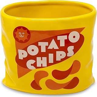 ban.do Vaso de batata frita inspirado no vintage, vaso de cerâmica decorativo, vaso de flores grande, decoração exclusiva para casa/cozinha/escritório