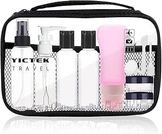 Conjunto de frascos de viagem vazios para artigos de higiene pessoal, kit de higiene pessoal tamanho viagem aprovado pela TSA para líquidos xampu condicionador loção, conjunto de bagagem de mão