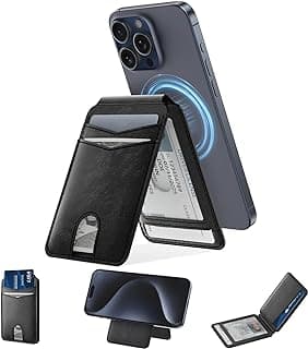 Carteira magnética compatível com Magsafe: carteira magnética para celular e suporte de cartão para Apple iPhone 15 14 13 12 Pro Max - Suporte de carteira ajustável Mag Safe com 4