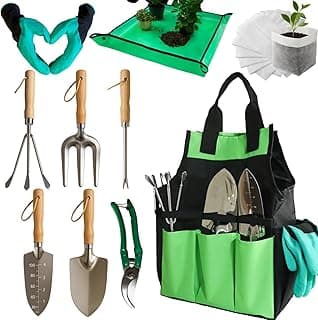 Conjunto De Ferramentas Jardim, Kit Suprimentos Jardinagem Aço Inoxidável, Jardinagem, Manuais Jardim Com Bolsa Armazenamento Moderna E Durável, Plantio, Presentes Ideais Para Mulheres H