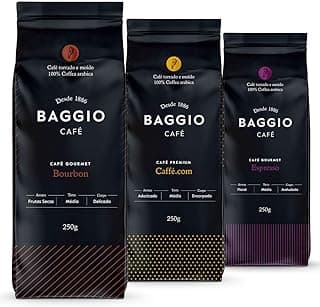 Café Em Pó Baggio - 3 Pacotes - 750g - Café Gourmet Arábica Moído