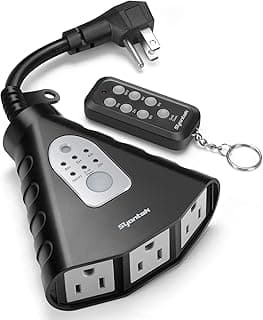 Tomada WiFi externa, plugue externo inteligente com 3 saídas de terra, compatível com Amazon Alexa, Google Assistant, controle remoto, temporizador, impermeável, certificado pela FCC para luz externa e de férias