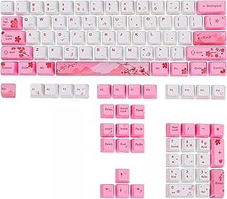 GTSP 104 teclas rosa bonito japonês personalizado conjunto de teclas Dye-Sub OEM perfil para Cherry Mx Gateron Kailh Switch 87/104 60% teclado mecânico (rosa)