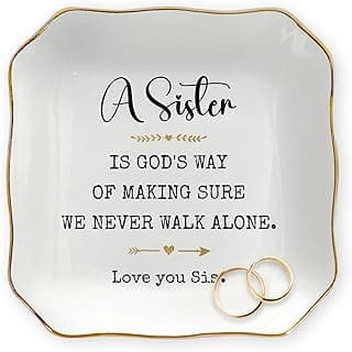 OASSIE Presentes de aniversário de irmã para mulheres – We Never Walk Alone 10 x 10 cm – Presente de aniversário para irmãs mais velhas para meninas e mulheres cunhada