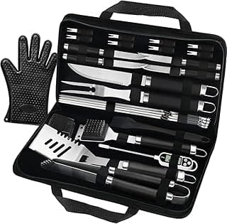 POLIGO 26 Peças de Acessórios para Churrasco para Churrasqueira Ao Ar Livre Conjunto de Utensílios de Aço Inoxidável Ferramentas para Churrasco Conjunto de Ferramentas para Grelhar para O Dia Dos Pais