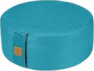 FelizMax Zafu Almofada de meditação de trigo sarraceno, D = 33 cm/40,6 cm A = 14 cm, almofada de meditação Zabuton redonda, almofada de ajoelhamento para ioga premium para sentar no chão, capa de