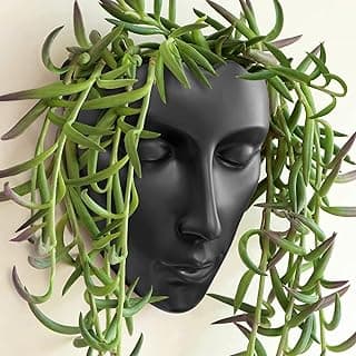 Vaso facial, vaso feminino de cerâmica, vaso de escultura moderna, vaso em forma de flor seca de rosto humano, vaso de plantas para pendurar na parede para decoração de casa, centro de mesa,