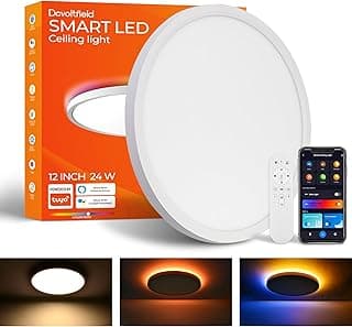 Pacote Com 2 Luminárias Inteligentes De Teto Led Embutidas, Luminária Rgb 12 Polegadas Controle Remoto, Regulável 3000K A 6500K, Noturna 2000K, Compatível Alexa, Google E Tuya