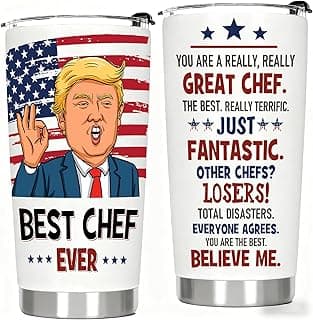 Presentes de chef para homens e mulheres, presentes para chefs - presente culinário para cozinheiros, amantes de cozinheiros, presentes de aniversário de Natal de chef, 590 ml, copo de café de