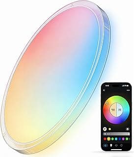Luminária de teto LED inteligente, luz de teto regulável moderna, compatível com Alexa e Google Home, iluminação para quarto, cozinha, sala de estar, 30 cm