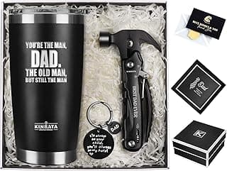 para o pai de filha, filho, crianças - Cesta de caixa de presentes para o dia dos pais Quem tem tudo para papai, marido, homens Melhor ideia de pacote de Natal 590 ml Conjunto multiferramentas de martelo tudo em um