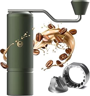 TIMEMORE Moedor de café manual de aço inoxidável com rebarba cônica com capacidade de 20 g numérico externo ajustável moedor de café expresso para viagens, acampamento. Casa castanha verde xlite