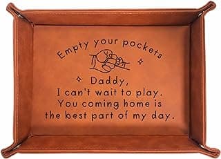 Presente de aniversário para o pai, presente de dia dos pais para pai marido, bandeja de couro PU para o pai, melhores presentes para o pai do filho e filha, presentes para o marido da esposa, presentes sentimentais para o dia dos pais