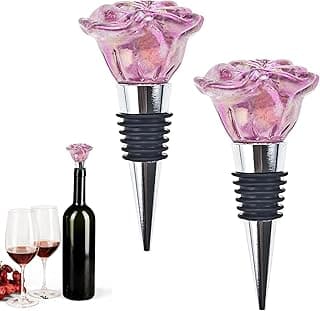Pacote com 2 rolhas de vinho rosa, rolha de garrafa de vinho, rolhas de vinho reutilizáveis para bebidas, preservador de vinho, conservador de vinho, acessórios de vinho fresco, presentes para amantes