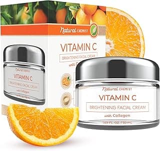 Hidratante facial diário com vitamina C e colágeno – firme, reduz linhas finas e rugas, clareador, testado por dermatologistas, cuidados com a pele coreana sem crueldade para todos os