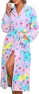 Roupão feminino de lã com capuz spa camisola grossa com bolsos roupão quente e confortável P-2GG