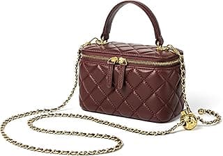 Pequena bolsa tiracolo acolchoada feminina de couro de designer mini bolsa com alça superior com alça de corrente de metal