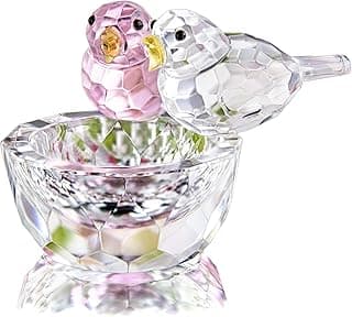 HDCRYSTALGIFTS Estatueta de pássaro de cristal de 8,3 cm, arte colecionável, estatuetas de animais, mesa, decoração de casa, peso de papel, Natal para mulheres