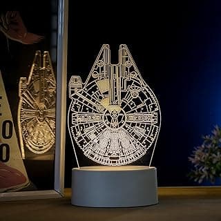 PopLumos - Luminária led 3d, abajur de mesa,star wars, millenion falcon