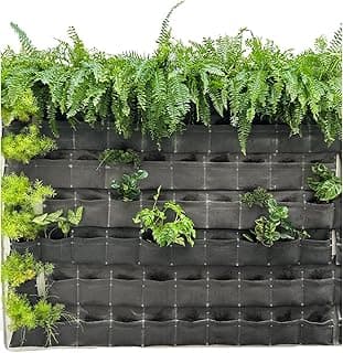 Painel Modular Jardim Vertical com 10 Bolsos, Resistente a UV, Estrutura em Feltro, Módulo 2,30m x 0,35m, Para Parede Interna ou Externa, Material Profissional