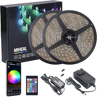 MIHEAL Fita De Led, Kit À Prova D'Água Com Controle Wi-Fi Sem Fio Para Smartphone, Faixa Branca, 5050 Luzes, Compatível Android E Ios, Ifttt