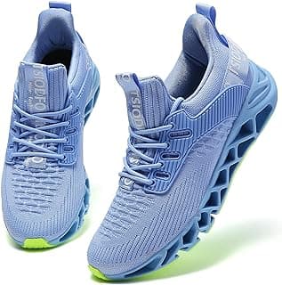 Tênis esportivo feminino para caminhada, moderno, casual, esportivo, tênis de corrida, A069 Azul-celeste, 8
