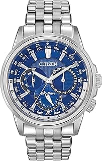 Men's Eco-Drive Calendrier Classic Watch, 12/24 Hour Time, 3-Hand Day and Date, Chronograph, Luminous Hands