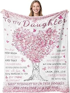 Cobertor de presente para filha da mamãe pai, cobertor de flanela super macio 203 cm x 152 cm, cobertor de presente para aniversário, formatura, Natal, Dia dos Namorados, aniversários, para sofá