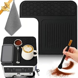 1 tapete superior para máquina de café expresso Ninja Luxe Cafe ES601 e ES701, com toalha barista e escova de limpeza de café, limpa e protege a superfície superior, tapete de silicone antiderrapante
