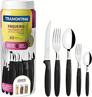Faqueiro Inox 30pc Ipanema Pre Tramontina Preto No Voltagev