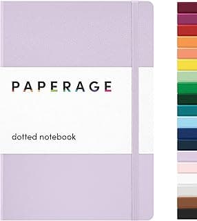 PAPERAGE Caderno de diário pontilhado, (lavanda), 160 páginas, médio 14,2 cm x 20,3 cm - papel grosso de 100 g/m², capa dura