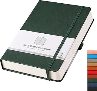 AHGXG Caderno pautado – 320 páginas numeradas, caderno grosso para mulheres, bloco de notas A5, pautado na faculdade, papel de 100 g/m², capa dura de couro, para homens, trabalho, escritório, escola