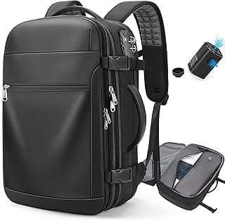 Mochila de viagem a vácuo expansível 60L com vedação a vácuo de compressão com bomba, mochila Oxford impermeável, preta, 60L