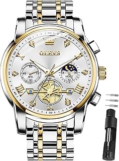 Relógios masculinos de luxo de aço inoxidável, relógio social fácil de ler, mostrador grande, cronógrafo, casual, analógico, números romanos, reloj para hombre