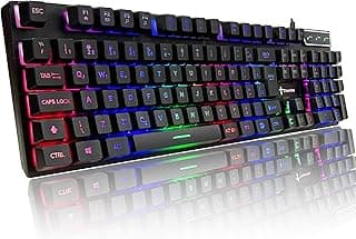 Teclado Gamer Semi Mecânico Usb Rgb Compatível Pc Computador Videogame Cor Preto E Branco - Titorion TE001