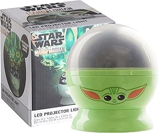 Lâmpada infantil Star Wars Mandalorian com projeção de LED rotativa Grogu e luz noturna