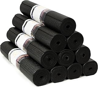 Sunshine Yoga Voyage Yoga Mats - Wholesale 10 Pack - (72" x 24" x 5mm) - Easy to Clean - Anti-Tear - Thick - Studio Performance (Black)