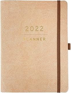 Graphique Planejadores de designer - Calendário com datas de 18 meses - Camelo - Agenda mensal de negócios de couro vegano com agenda semanal e notas - Para escola, trabalho ou casa - julho de 2021 a dezembro de 2022 (15,24 x 20,32 cm)