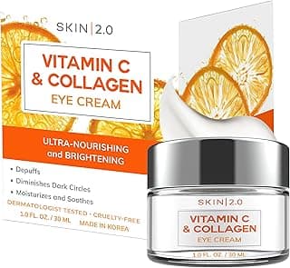 Creme Para Os Olhos Com Vitamina C E Colágeno – Testado Por Dermatologicamente, Antienvelhecimento, Cuidado Coreano Para A Pele, Clareia Olheiras E Firma A Pele – Fórmula Hidratante E Nutr