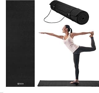 Gaiam Essentials Tapete de ioga premium com alça para carregar tapete de ioga (182 cm C x 61 cm L x 0,6 cm de espessura)