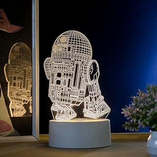 PopLumos - Luminária led 3d, abajur de mesa,star wars, R2D2