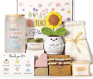 Presentes de professores para mulheres, presentes de Natal para professores para mulheres, presente para professores presente de agradecimento a granel, cesta de presente de agradecimento com