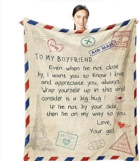 Presentes de namorado - Cobertor de namorado - Presentes sentimentais para namorado - Presentes românticos para ele 152 x 127 cm - Melhores presentes de namorado para homens - Ideias de