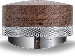 Ferramenta de distribuição de café expresso de 58 mm, distribuidor de café de nogueira, profundidade ajustável, nivelador de café expresso, nivelador, acessórios de máquina de café premium para