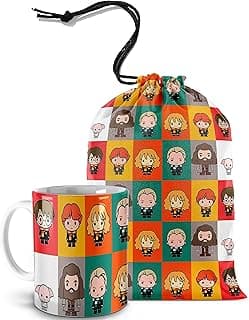 Caneca Com Saquinho Harry Potter Desenhos Cute Chibi - Personagens