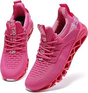 Tênis esportivo feminino para caminhada, moderno, casual, esportivo, tênis de corrida, A069 Vermelho rosa, 8